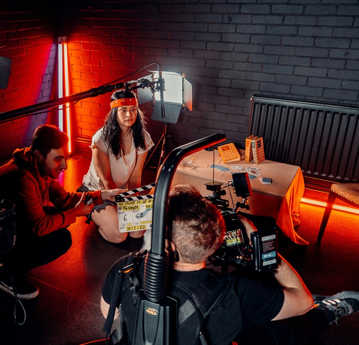 Students making a video